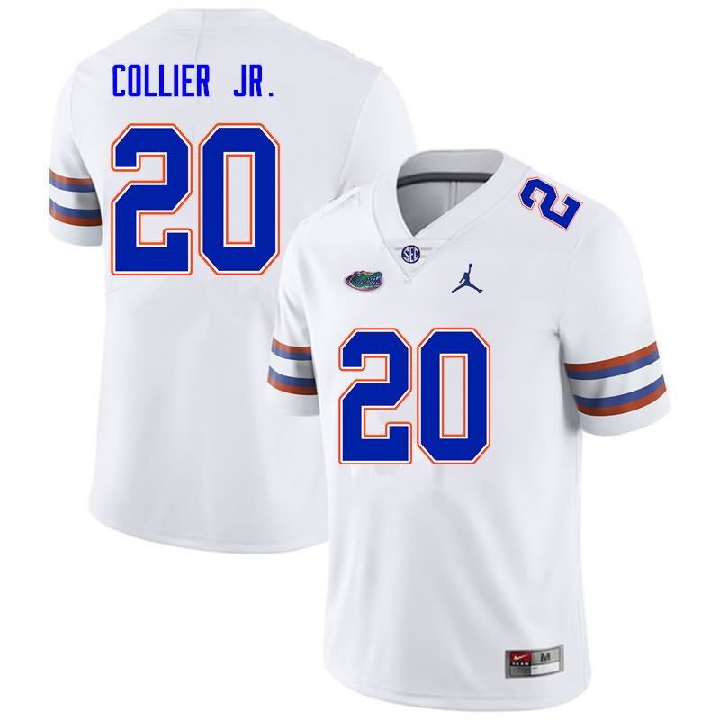 Men's NCAA Florida Gators Corey Collier Jr. #20 Stitched Authentic Nike White College Football Jersey YDR8865JT